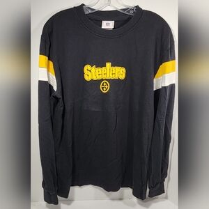 NFL Pittsburgh Steelers Knit Long Sleeve Shirt Men’s Medium T-shirt Black